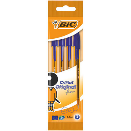 CRISTAL BP PENS FINE, BL.4/BLU