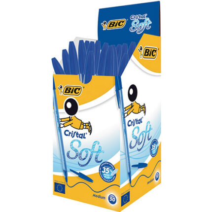 BIC CRISTAL SOFT BP PENS MEDIUM - BLU