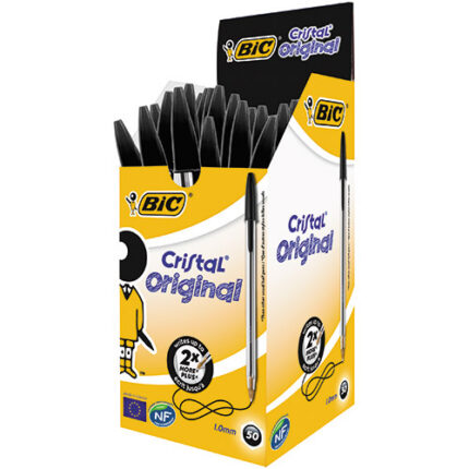 CRISTAL BP PENS MEDIUM 1.0MM-BLK