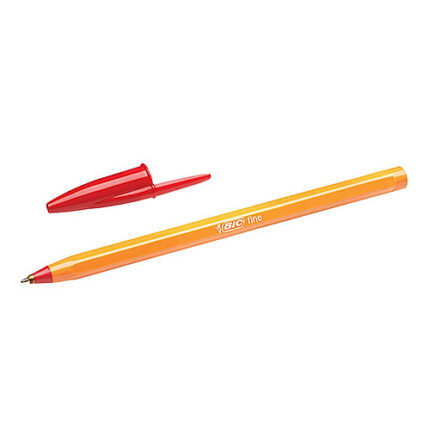 ORANGE BP PENS FINE-RED