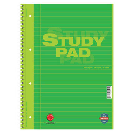 CAMEL 80s A4+ WIRE-O STUDY PAD 90GSM-LGN