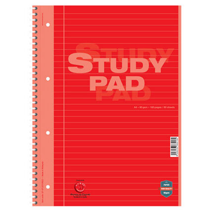 CAMEL 80s A4+ WIRE-O STUDY PAD 90GSM-RED