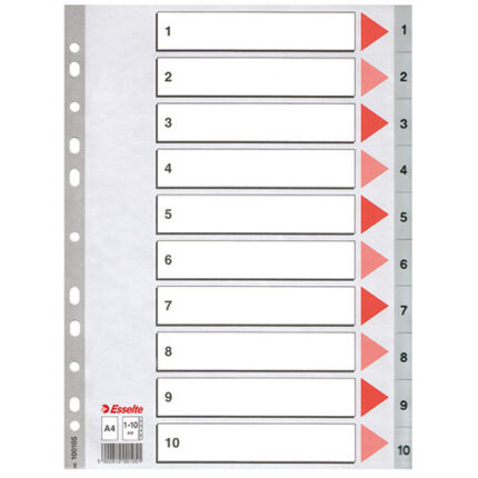 PLASTIC INDICES A4, 1-10-GRY