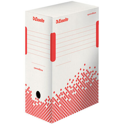 ARCHIVAL STORAGE BOXES 150mm -WHT/RED