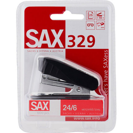 SAX STAPLER+STAPLES 24/6 BCD C:25S-BCK