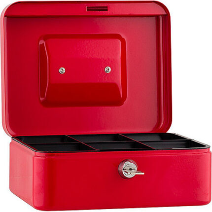 SAX METAL CASH BOX 20X16X9CM - RED