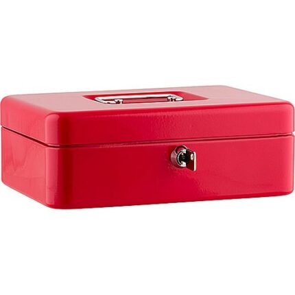 SAX METAL CASH BOX 25X18X9CM - RED