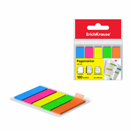 ERICHKRAUSE BASIC INDEX NOTES ‘NEON’ 12×44 mm (100 sheets/5 colors) 31177