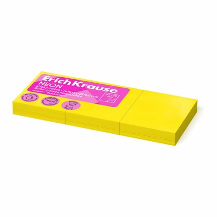ERICHKRAUSE STICKY NOTES NEON 50×40 mm (300 sheets/YELLOW) 61707