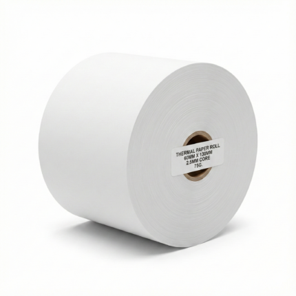 THERMAL PAPER ROLL 60MM X 130MM 2.5MM CORE 75G.
