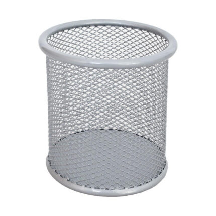 TTO METAL PEN CUP HOLDER ROUND 404846 SILVER
