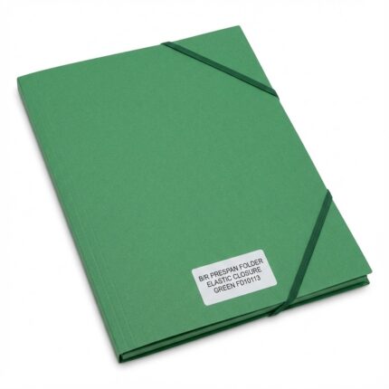 B/R PRESPAN FOLDER WITH ELASTIC CLOSURE GREEN FD10113