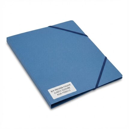 B/R PRESPAN FOLDER WITH ELASTIC CLOSURE BLUE FD10111