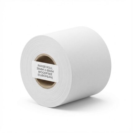 PAPER ROLL 38MM X 65MM WOODFREE (EUROPEAN)